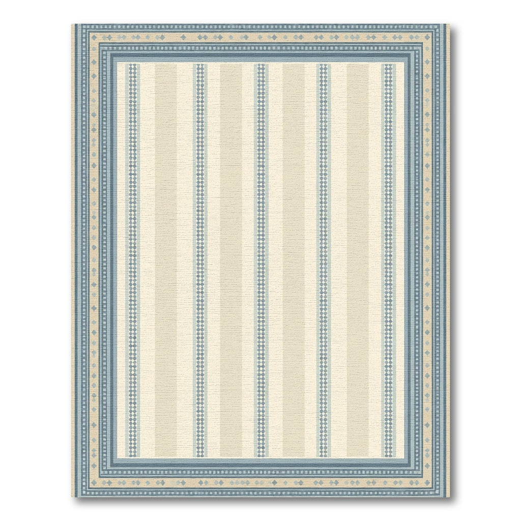 Light Striped Diamond Border Rug