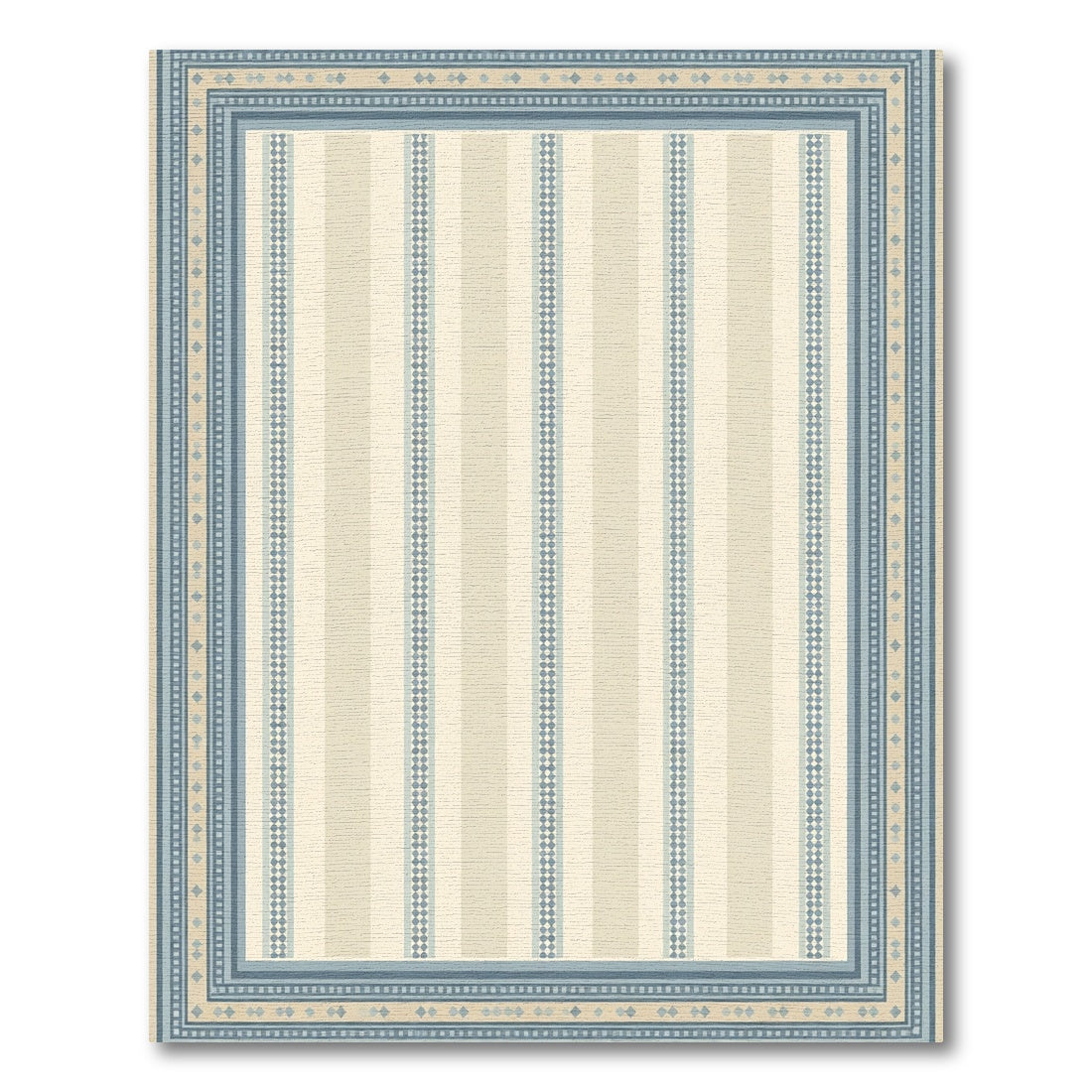 Light Striped Diamond Border Rug