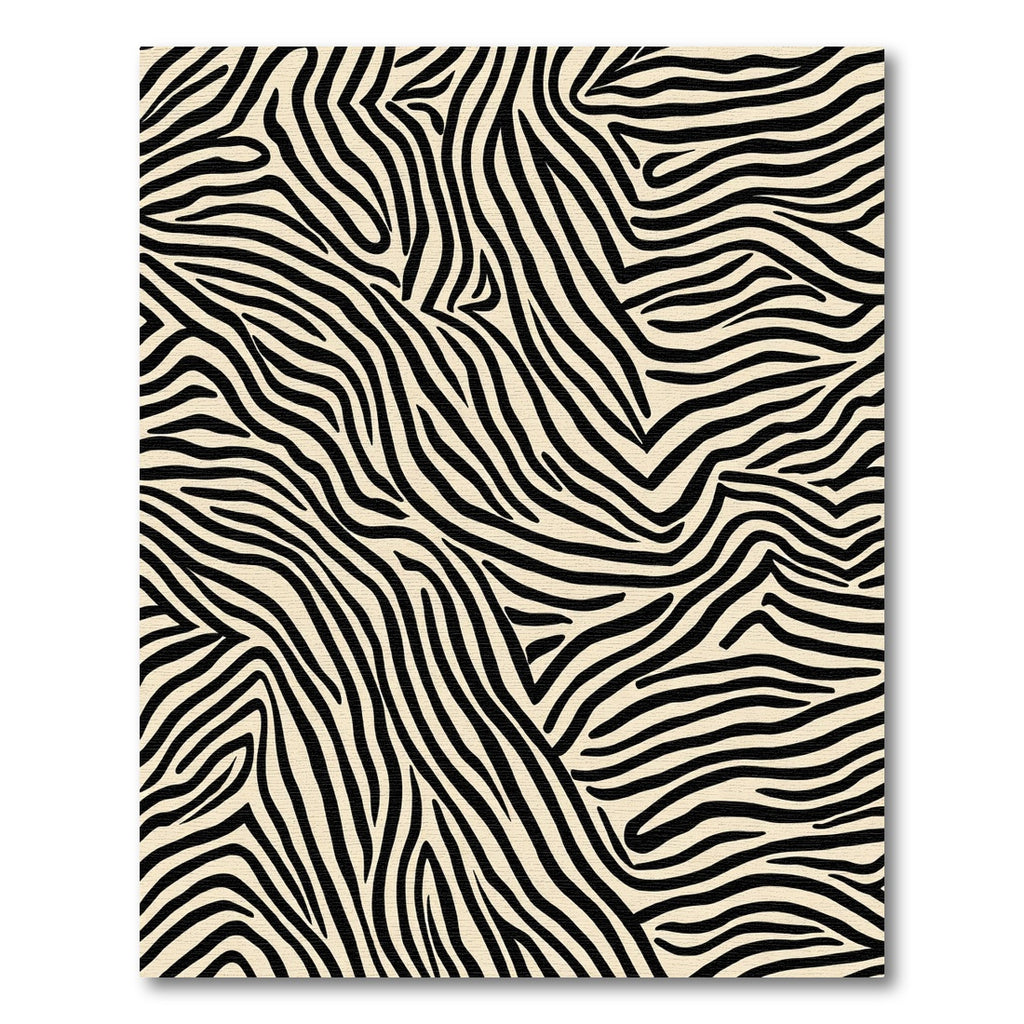 Cream Black Abstract Zebra Stripes Rug