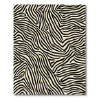 Cream Black Abstract Zebra Stripes Rug