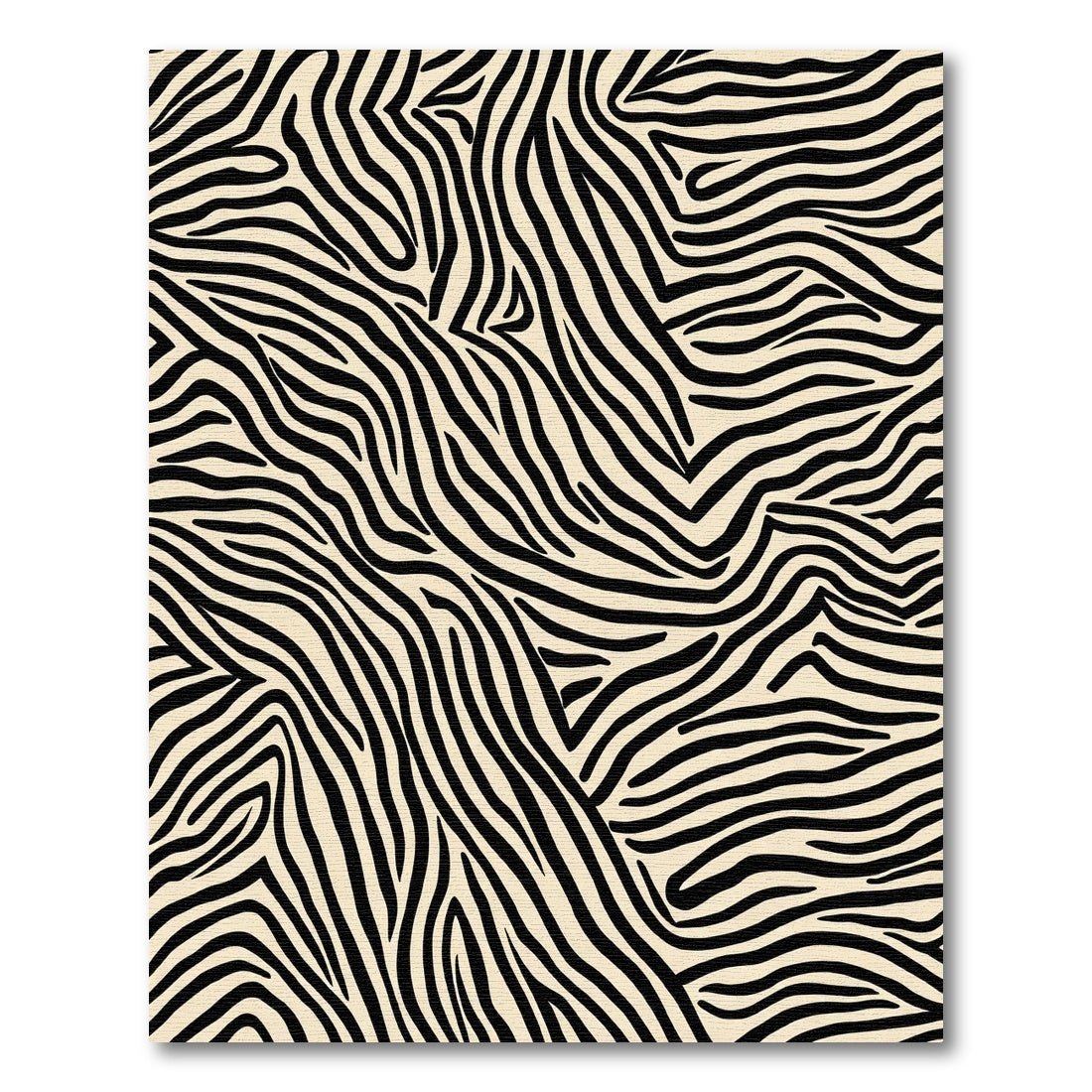 Cream Black Abstract Zebra Stripes Rug