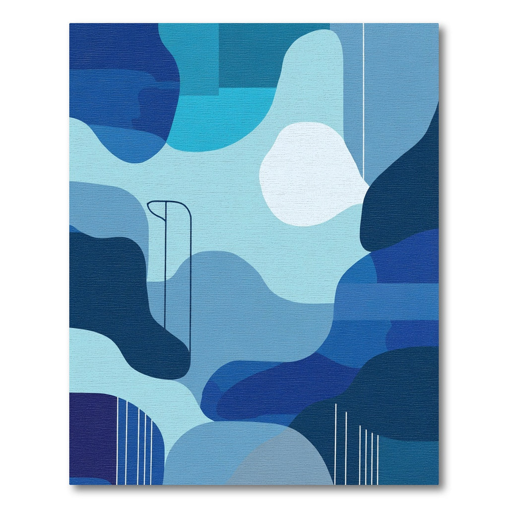 Abstract Cobalt Amorphous Organic Shapes Rug