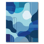 Abstract Cobalt Amorphous Organic Shapes Rug