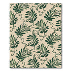 Green Leaf Vine Beige Background Rug