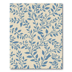 Blue Leafy Vine Cream Area Rug