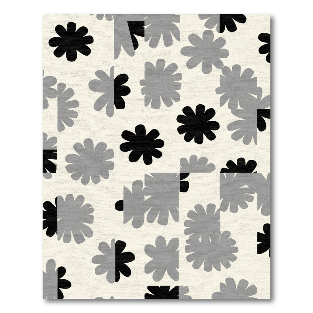 Retro Black Gray Petal Array Rug
