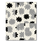 Retro Black Gray Petal Array Rug
