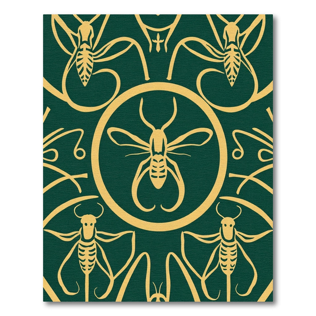 Emerald Insect Art Nouveau Rug