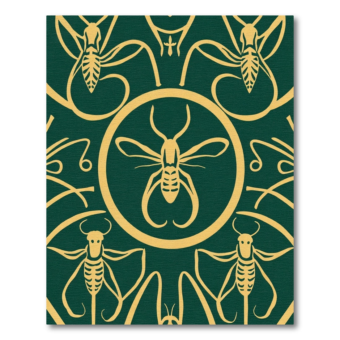 Emerald Insect Art Nouveau Rug