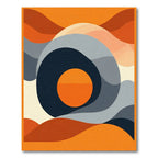 Bold Orange Abstract Layered Shapes Rug