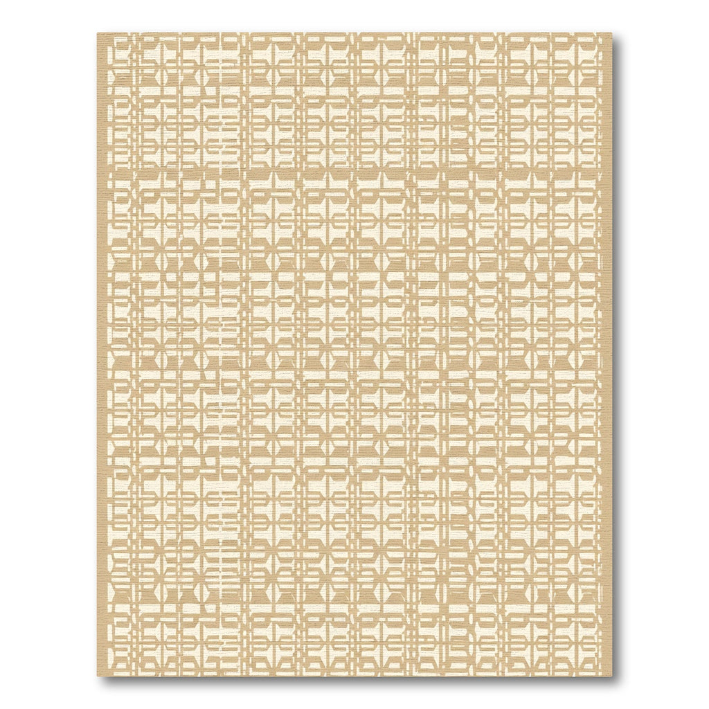 Beige Geometric Interlocking Tiles Rug