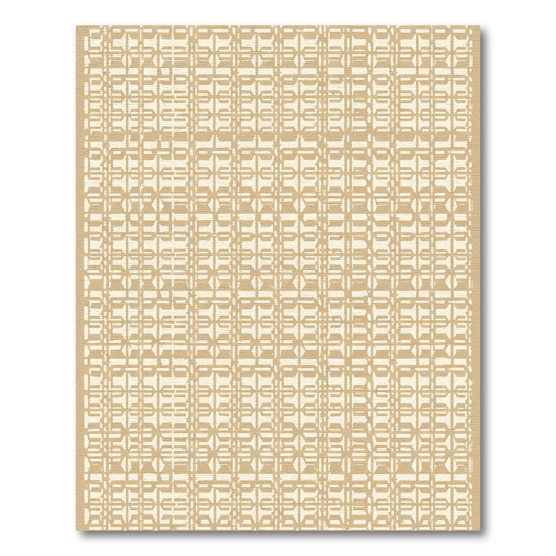 Beige Geometric Interlocking Tiles Rug