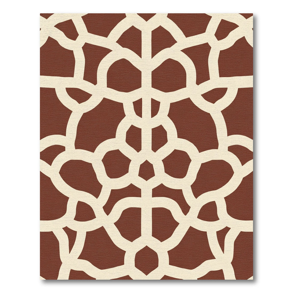 Rich Brown Interlocking Lattice Rug