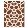 Rich Brown Interlocking Lattice Rug