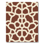 Rich Brown Interlocking Lattice Rug