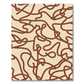 Brown Abstract Wavy Line Rug