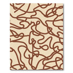Brown Abstract Wavy Line Rug