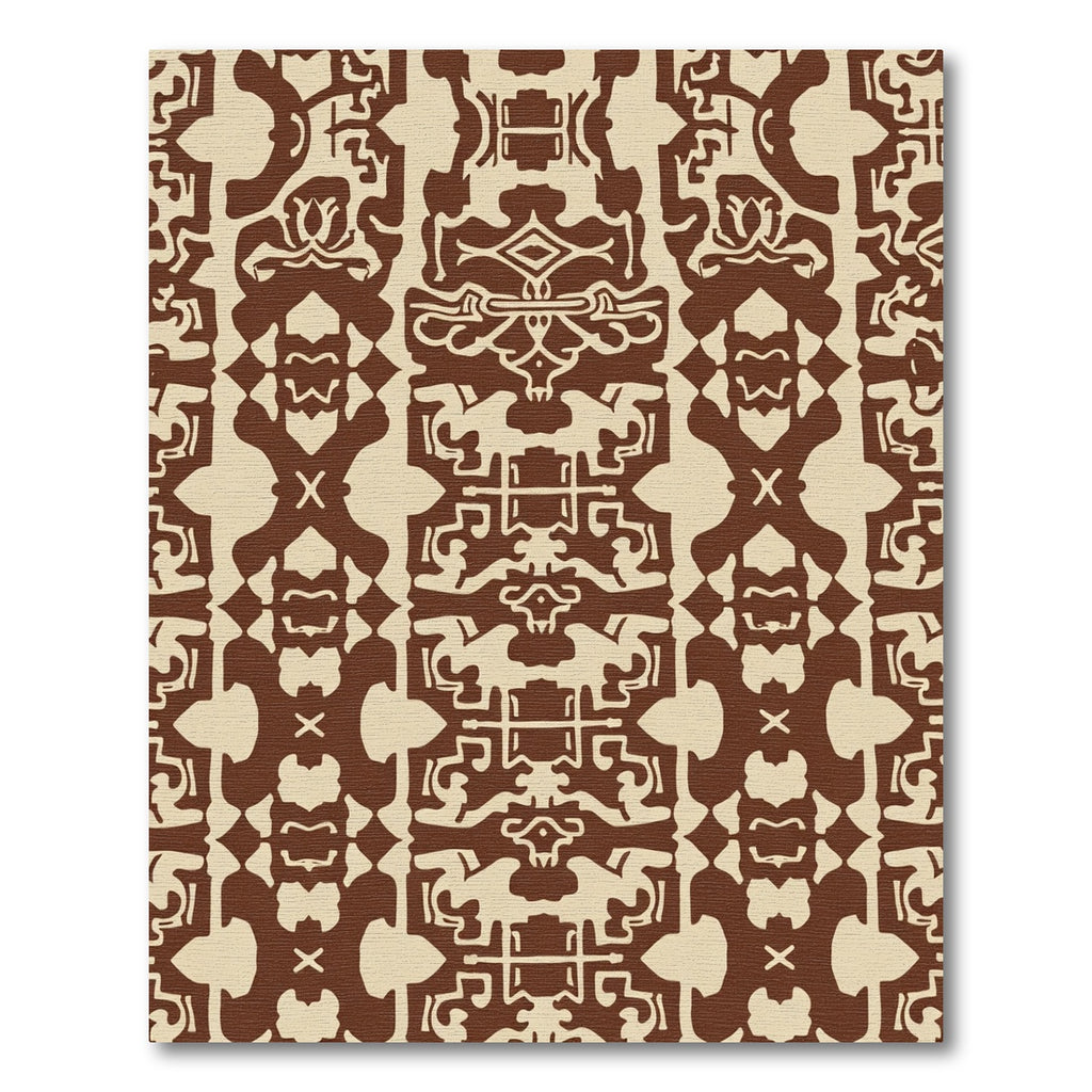 Brown Creme Ornate Regal Lattice Rug