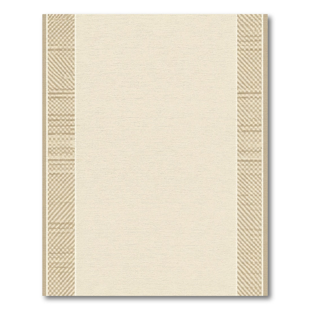 Banded Beige Geometric Overlay Rug