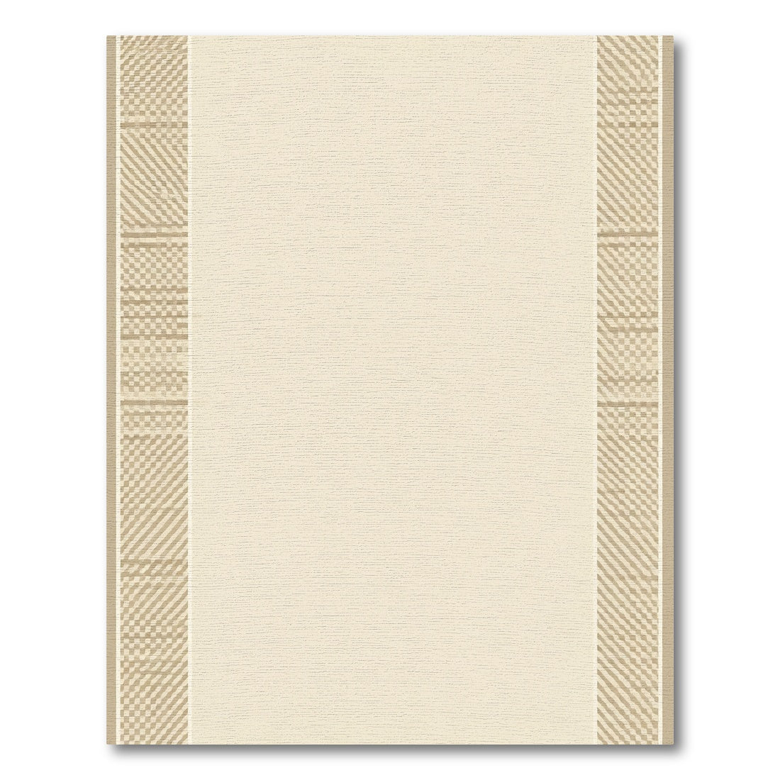 Banded Beige Geometric Overlay Rug