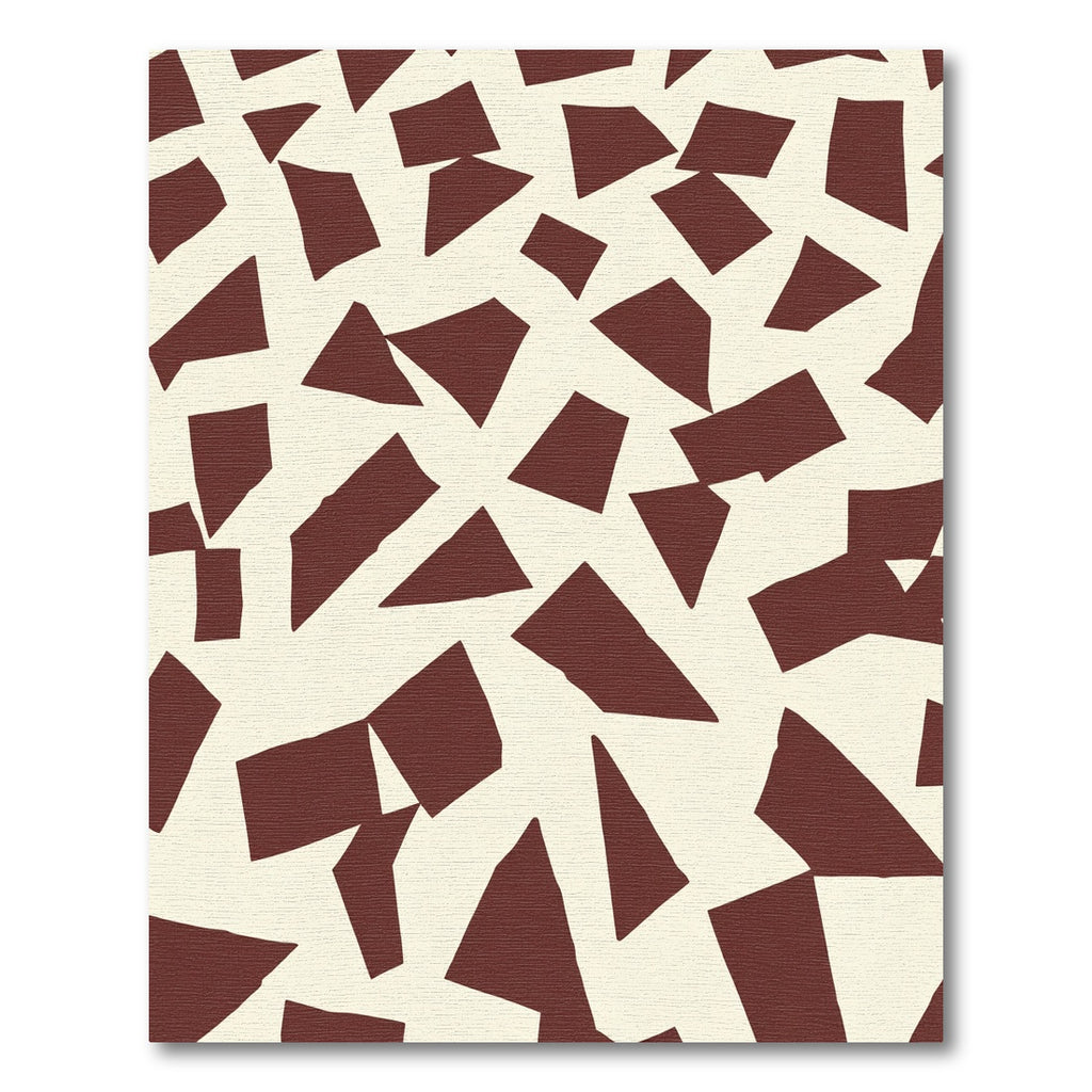 Deep Crimson Irregular Shapes Rug