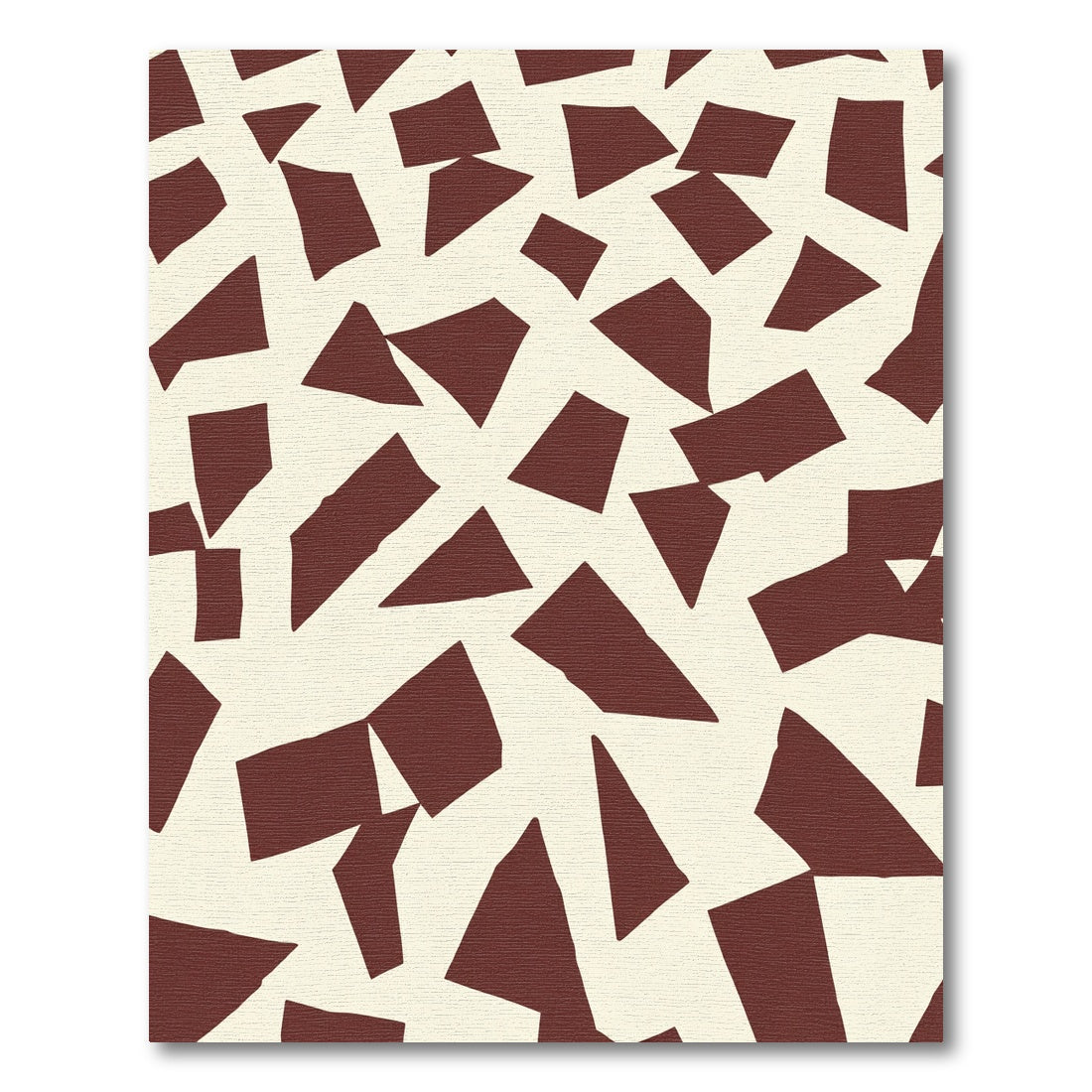 Deep Crimson Irregular Shapes Rug