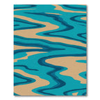 Aqua Beige Swirl Abstract Rug