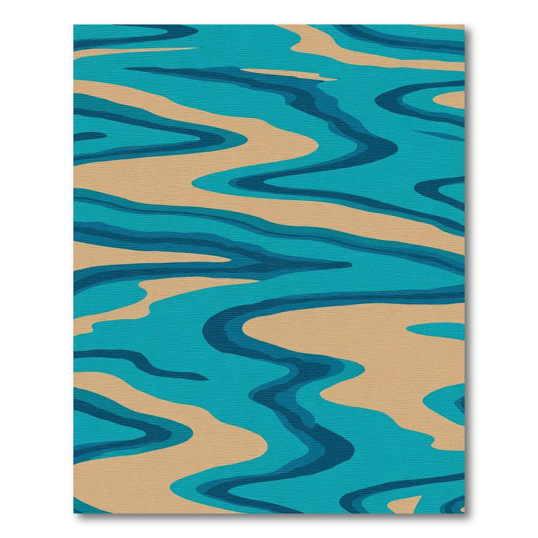 Aqua Beige Swirl Abstract Rug