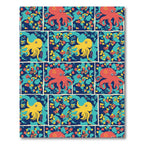 Red Yellow Octopus Tropical Garden Rug