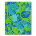 Retro Blue Green Floral Bloom Rug