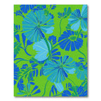 Retro Blue Green Floral Bloom Rug