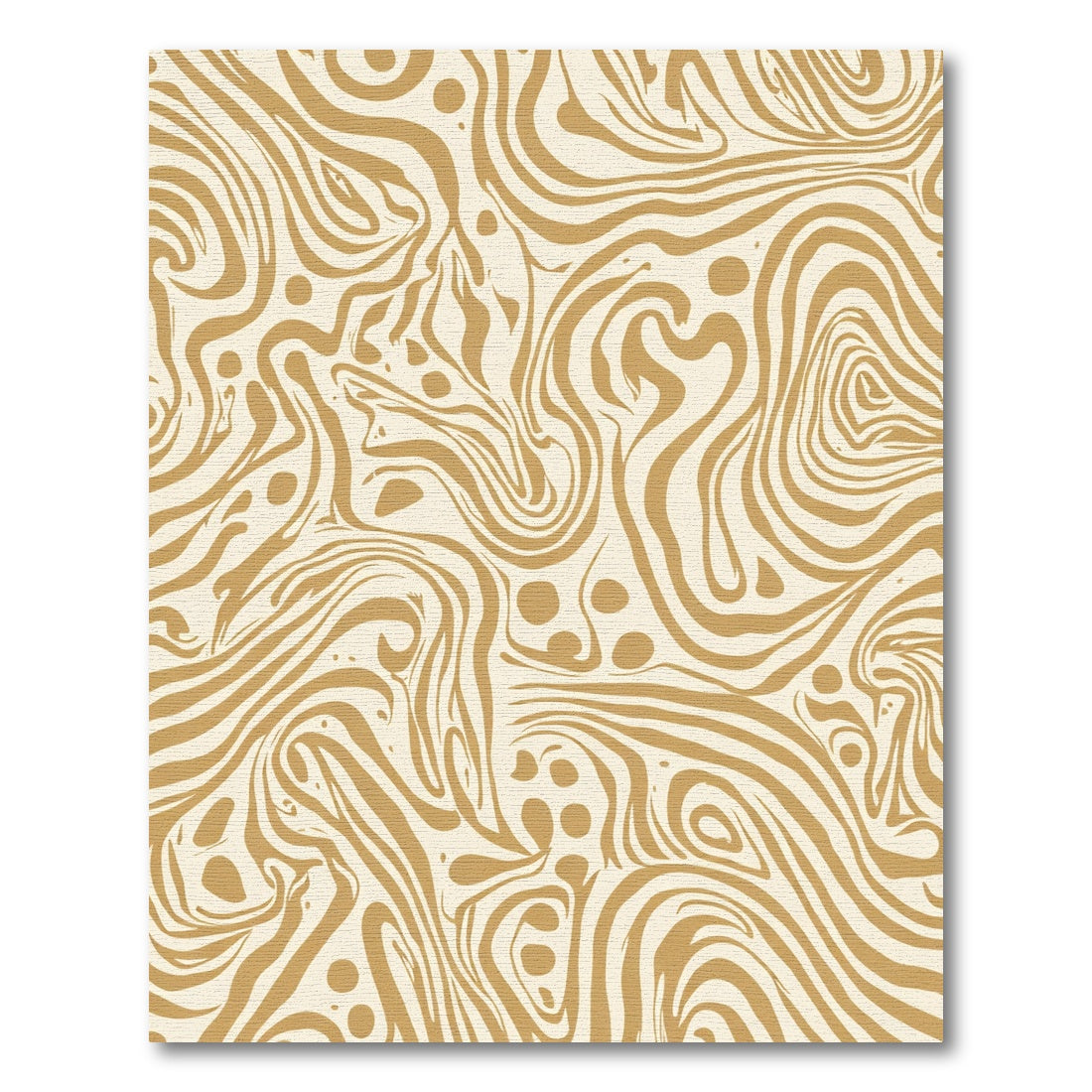 Golden Cream Swirl Abstract Rug