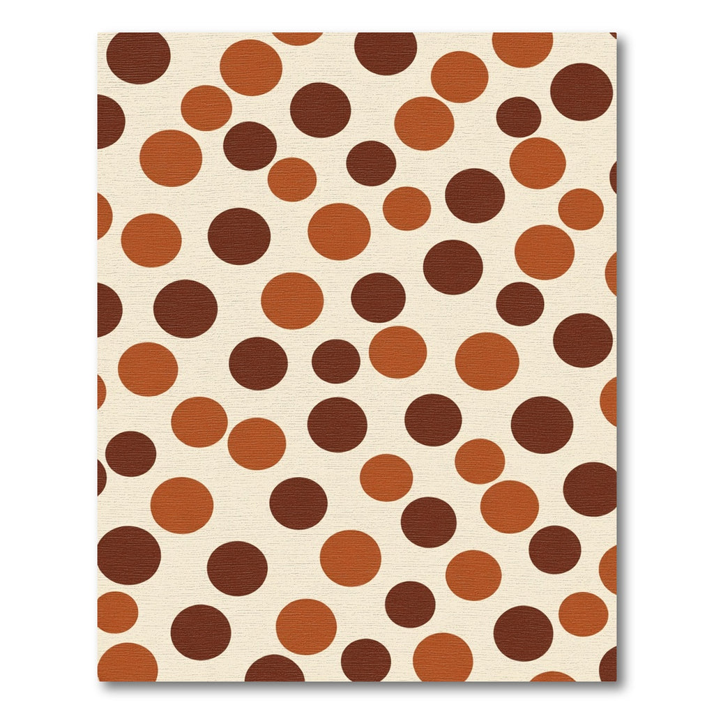 Earthy Brown And Orange Polka Dot Rug