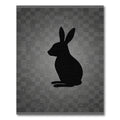 Black Hare Silhouette Garden Check Rug