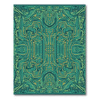 Abstract Emerald and Gold Flow Rug