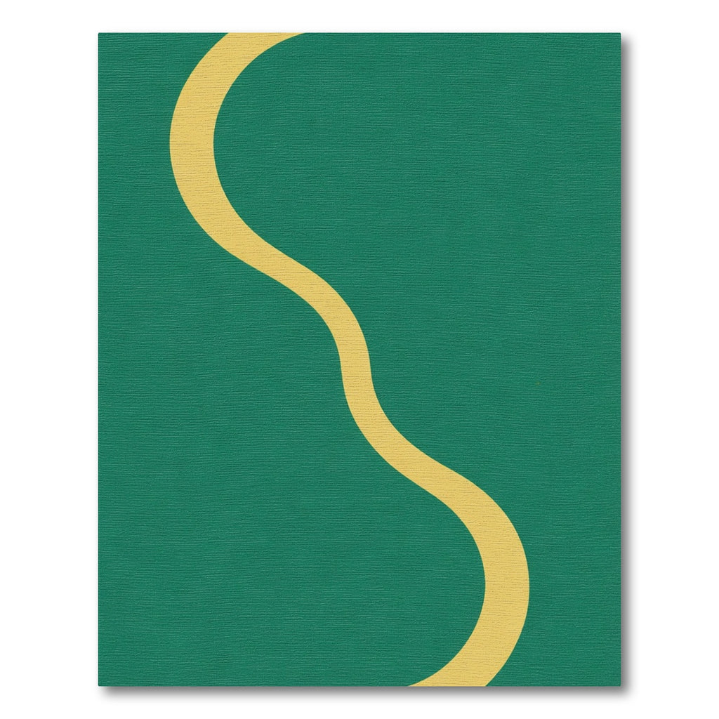 Emerald Green Golden Wave Rug