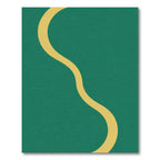 Emerald Green Golden Wave Rug