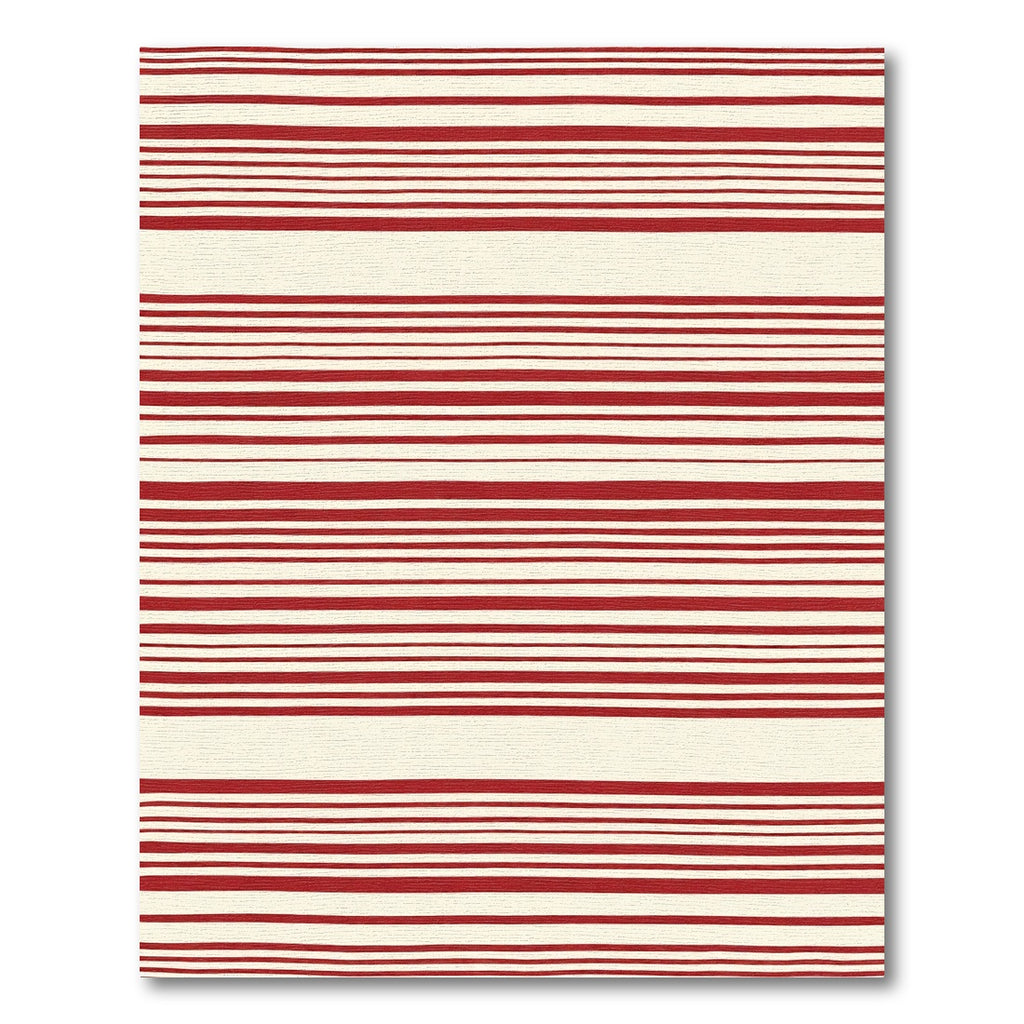 Crimson White Horizontal Lines Rug