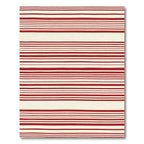 Crimson White Horizontal Lines Rug