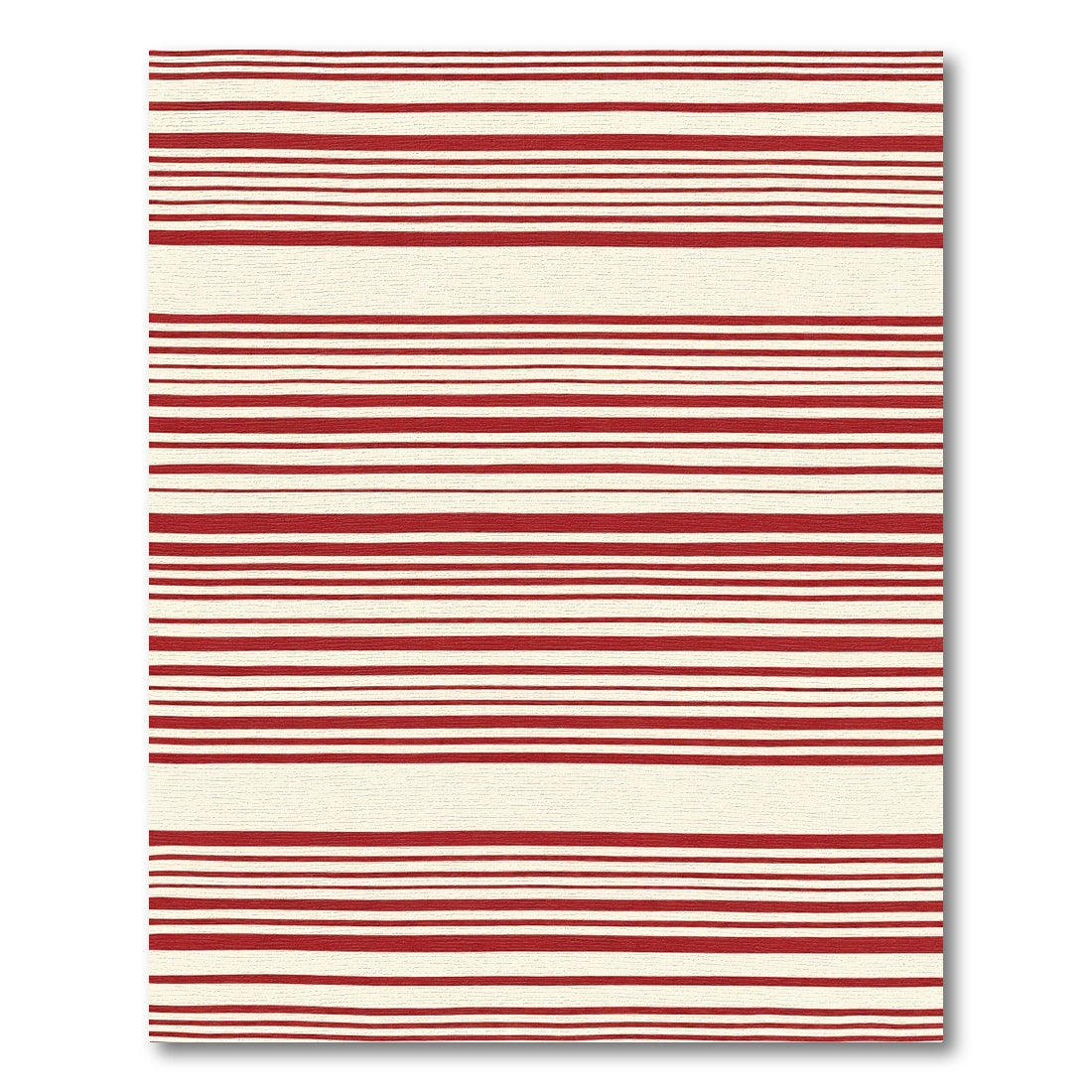 Crimson White Horizontal Lines Rug
