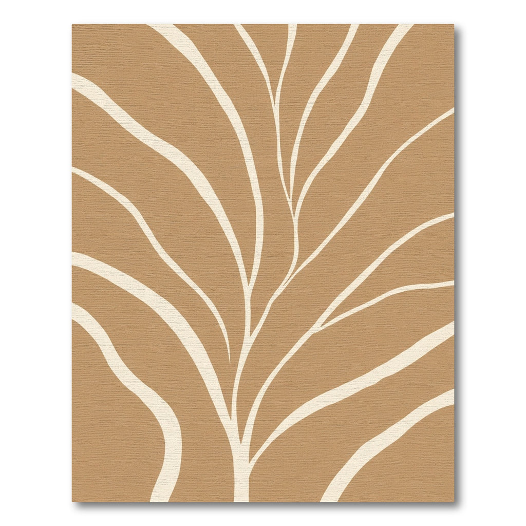 Tan Abstract Organic Branch Rug