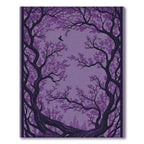Mystic Purple Gnarled Woodland Bird Rug