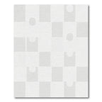 Modern White Geometric Square Oval Rug