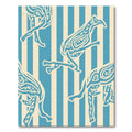 Blue Cream Abstract Animal Stripes Rug