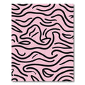 Pink Black Abstract Swirl Rug