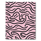 Pink Black Abstract Swirl Rug