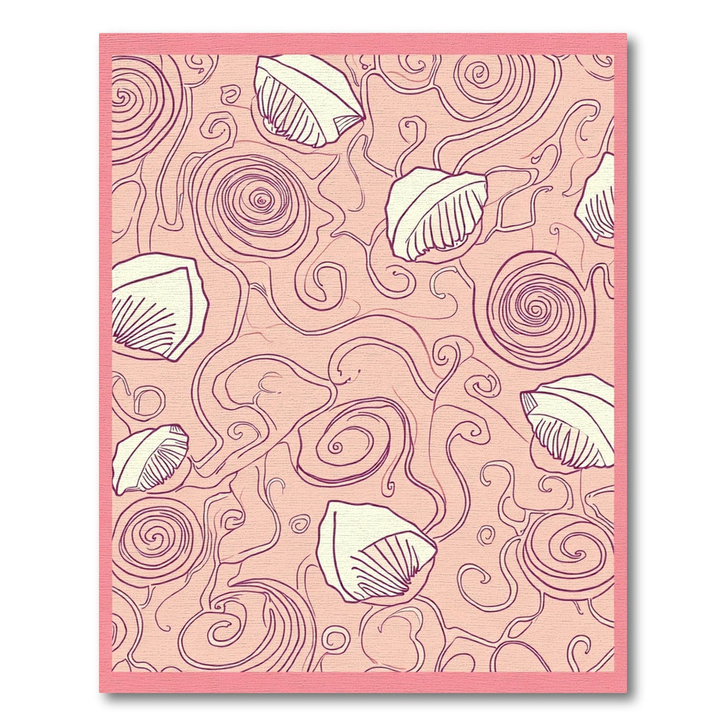 Pink Swirl Seashell Graphic Repeat Rug