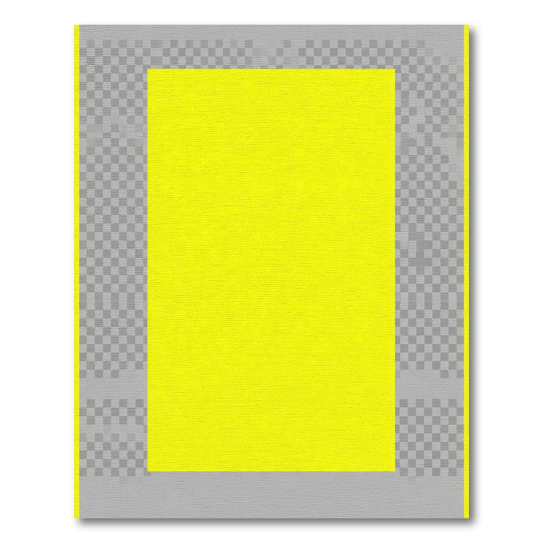 Vibrant Yellow Geometric Border Rug