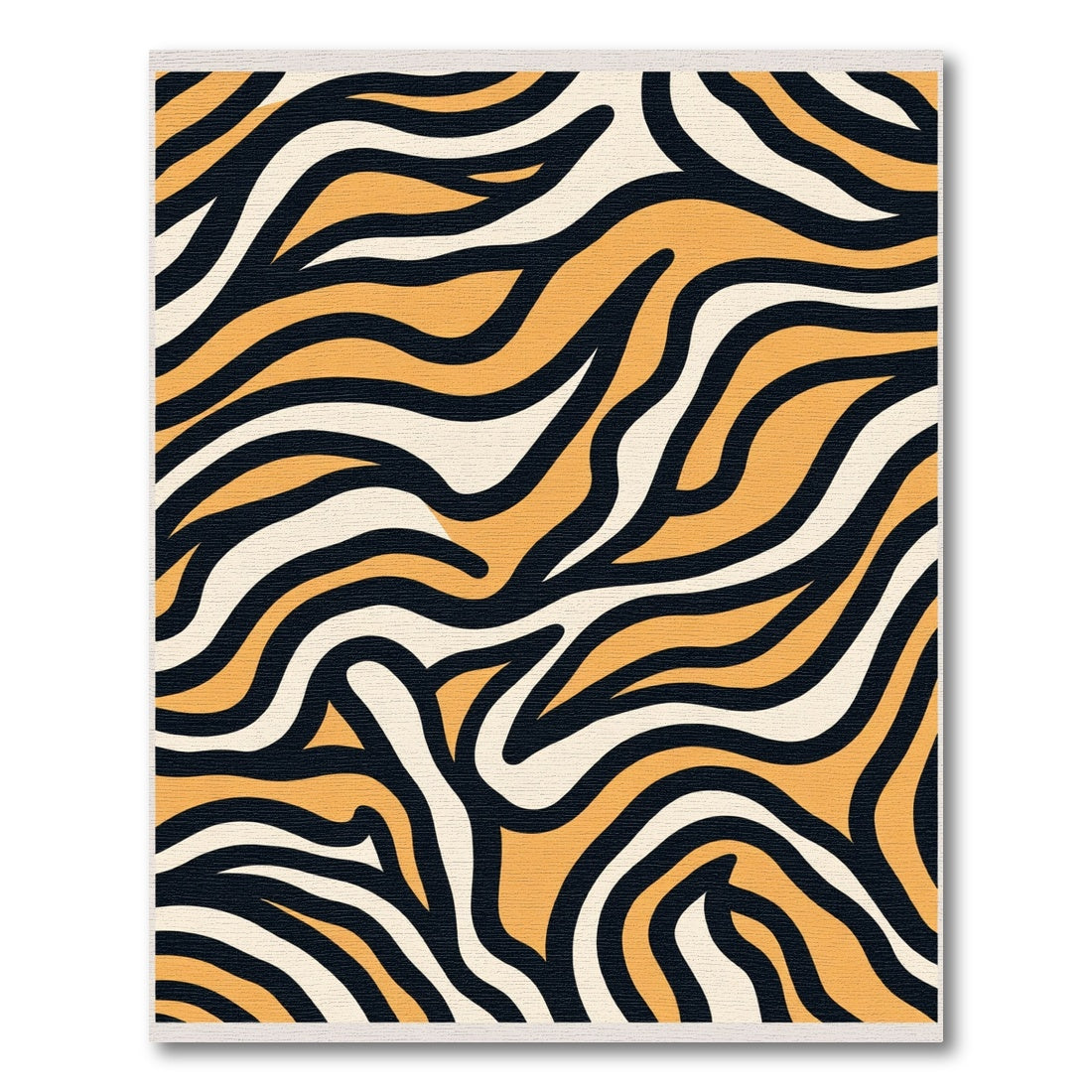 Orange Black Cream Zebra Stripes Rug