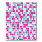 Pink Mint White Geometric Blocks Rug